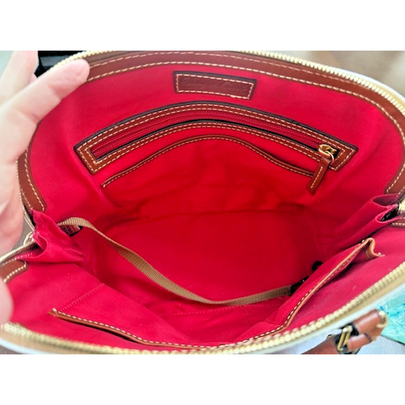 Dooney Bourke Pebbled leather Zip Satchel Bone Oyster? Off White Tag Handbag - Picture 8 of 11